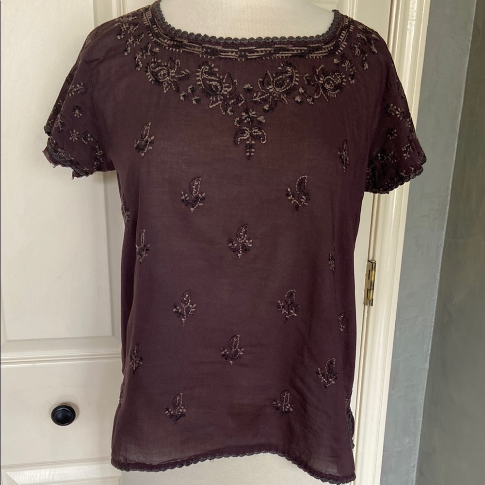 J. Crew Embroidered Cotton Blouse